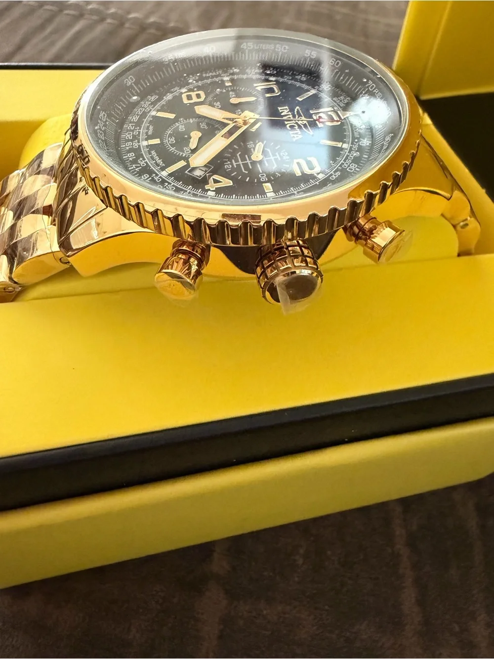 Invicta Aviator Vorticity 49082 Men’s Gold-Tone Chronograph Watch 49.5mm